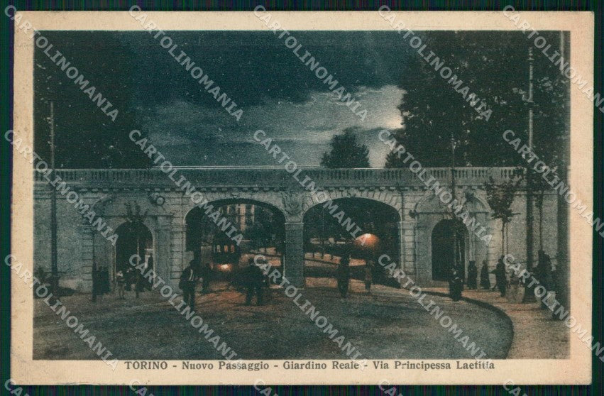 Torino Città Giardino Reale Tram Chiaro di Luna cartolina MZ6202 – fronte
