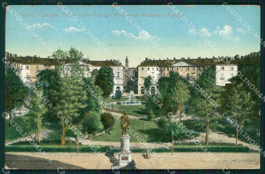 Torino Città Giardini Piazza Carlo Felice Monumento D'Azeglio cartolina MZ6210 – fronte