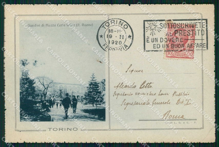 Torino Città Giardini Piazza Carlo Felice cartolina MZ6211 – fronte