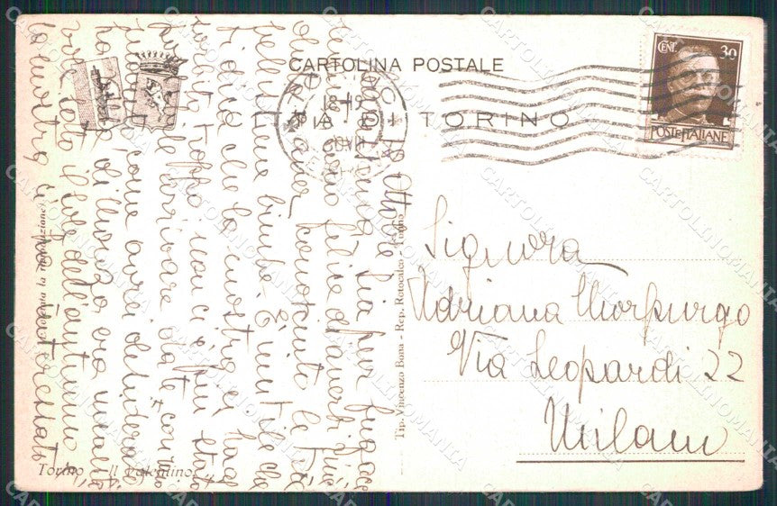 Torino Città Parco del Valentino Fascismo cartolina MZ6218 – retro