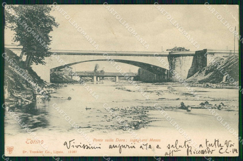 Torino Città Ponte Mosca sulla Dora Trenkler 13287 PIEGHINA cartolina MZ6232 – fronte