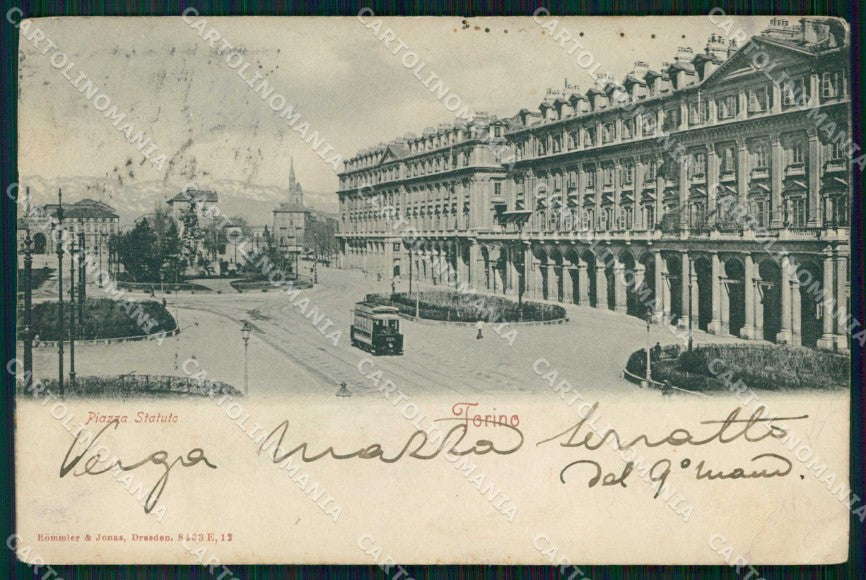 Torino Città Piazza Statuto Tram Rommler 8433 cartolina MZ6248 – fronte