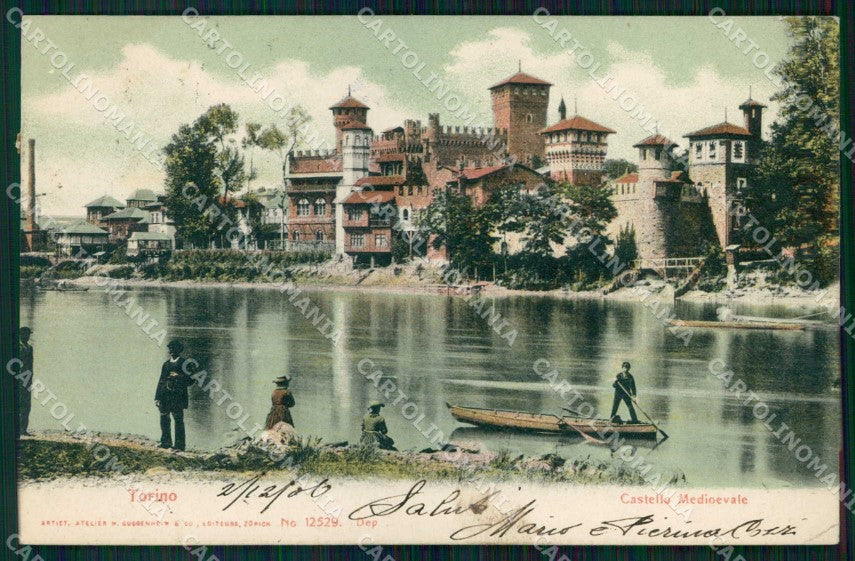Torino Città Castello Medioevale Barca cartolina MZ6262 – fronte