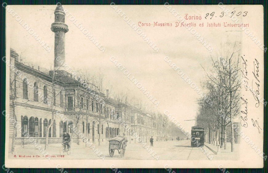 Torino Città Corso D'Azeglio Tram Università Modiano 4192 cartolina MZ6298 – fronte