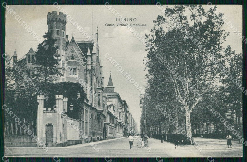 Torino Città Corso Vittorio Emanuele PIEGHINA cartolina MZ6315 – fronte