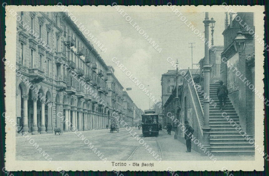 Torino Città Via Sacchi Tram cartolina MZ6325 – fronte