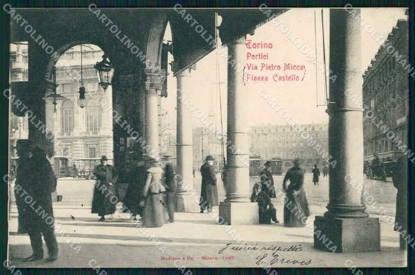 Torino Città Via Pietro Micca Portici Tram Modiano 7365 cartolina MZ6332 – fronte