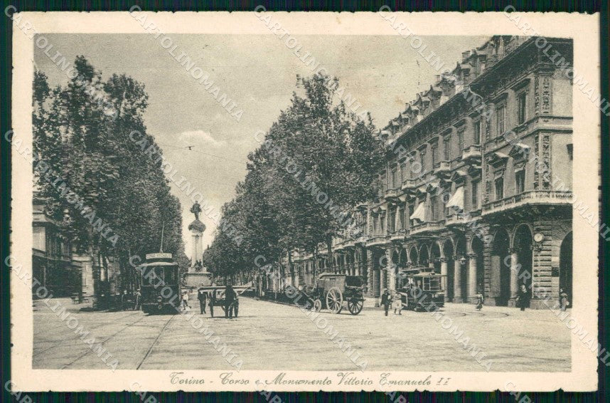 Torino Città Corso Monumento Vittorio Emanuele II Tram cartolina MZ6357 – fronte
