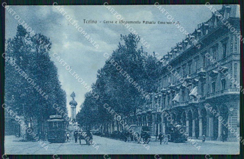 Torino Città Corso Monumento Vittorio Emanuele II Tram cartolina MZ6364 – fronte