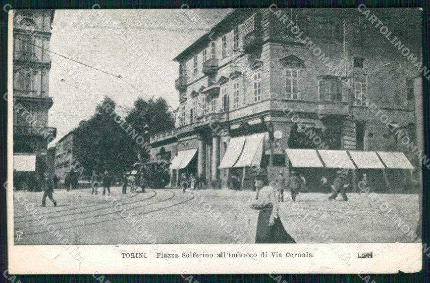 Torino Città Piazza Solferino Tram ABRASA cartolina MZ6367 – fronte