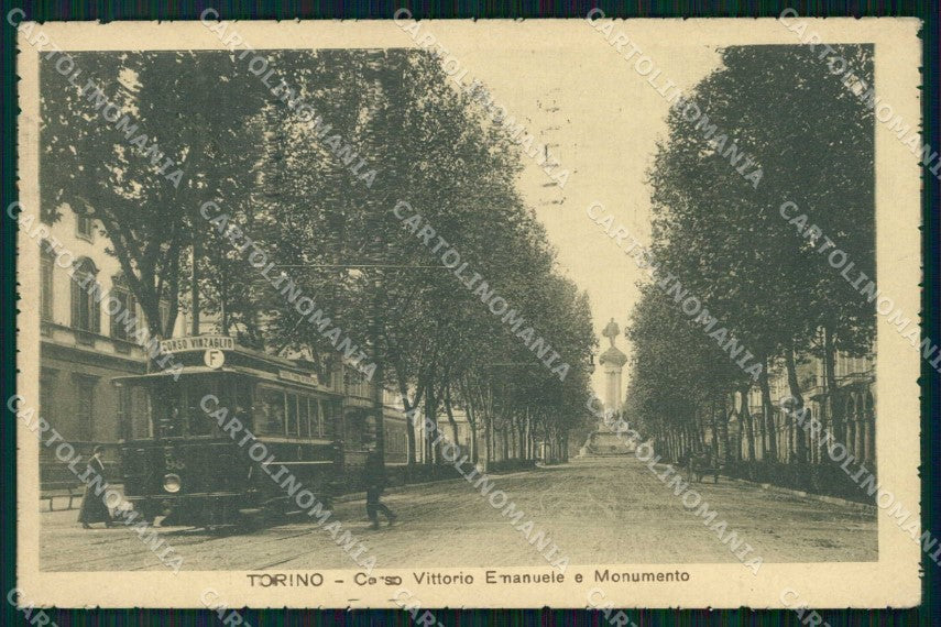 Torino Città Corso Vittorio Emanuele Tram Monumento cartolina MZ6381 – fronte