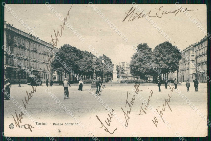 Torino Città Piazza Solferino Brunner 4573 PIEGA cartolina MZ6387 – fronte
