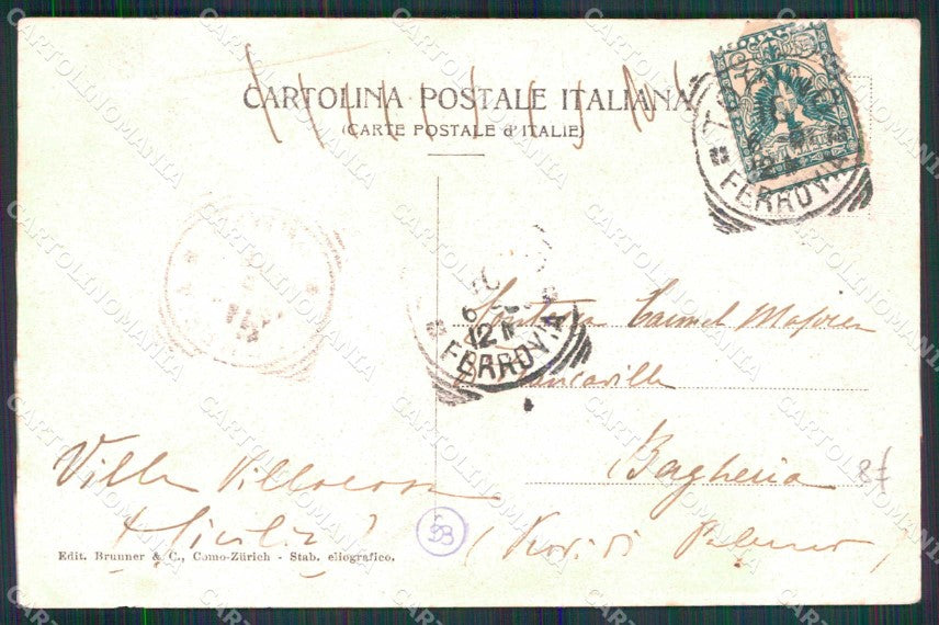 Torino Città Piazza Solferino Brunner 4573 PIEGA cartolina MZ6387 – retro