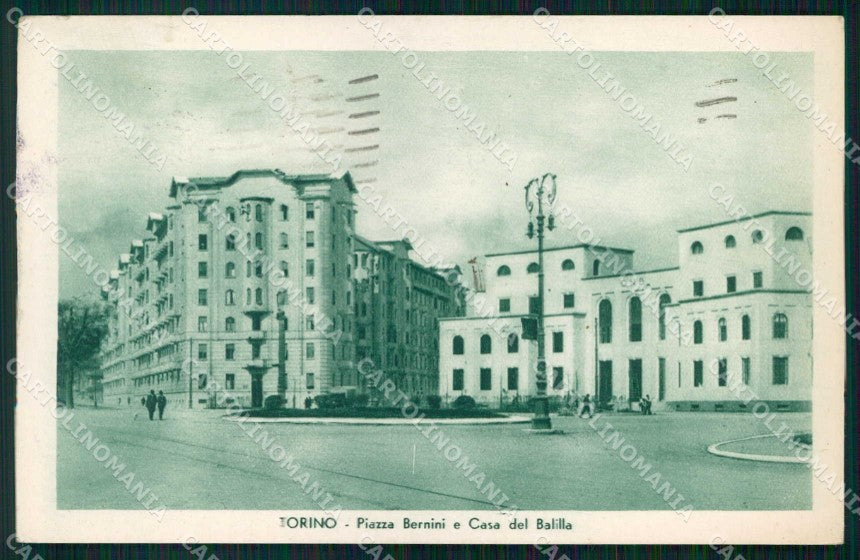 Torino Città Piazza Bernini Casa del Balilla Fascismo cartolina MZ6389 – fronte