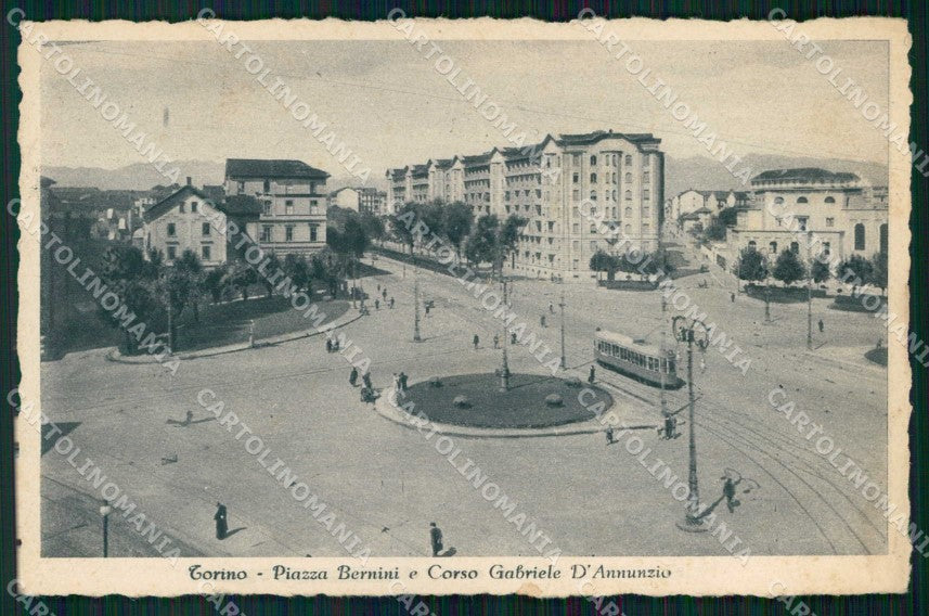 Torino Città Piazza Bernini Tram Corso Gabriele D'Annunzio cartolina MZ6390 – fronte