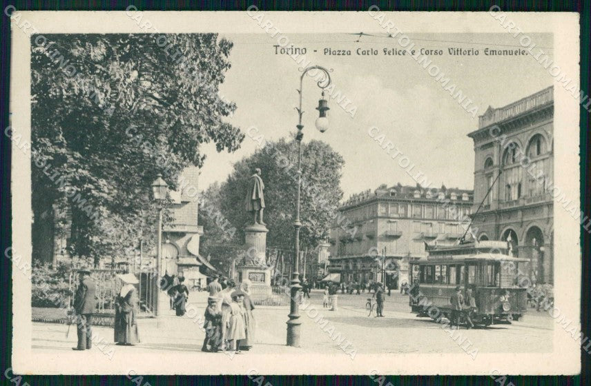 Torino Città Piazza Carlo Felice Tram Brunner 4758 cartolina MZ6405 – fronte