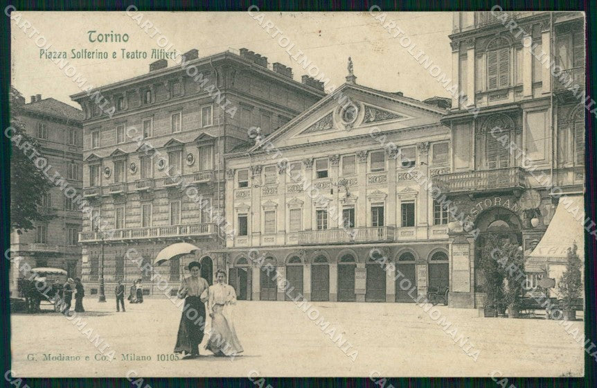 Torino Città Piazza Solferino Teatro Alfieri Modiano 10105 cartolina MZ6412 – fronte