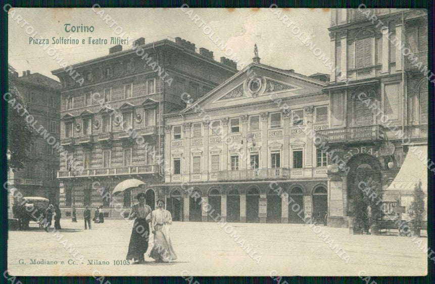 Torino Città Piazza Solferino Teatro Alfieri Modiano 10105 cartolina MZ6413 – fronte