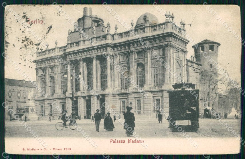 Torino Città Palazzo Madama Tram Modiano 7389 cartolina MZ6418 – fronte