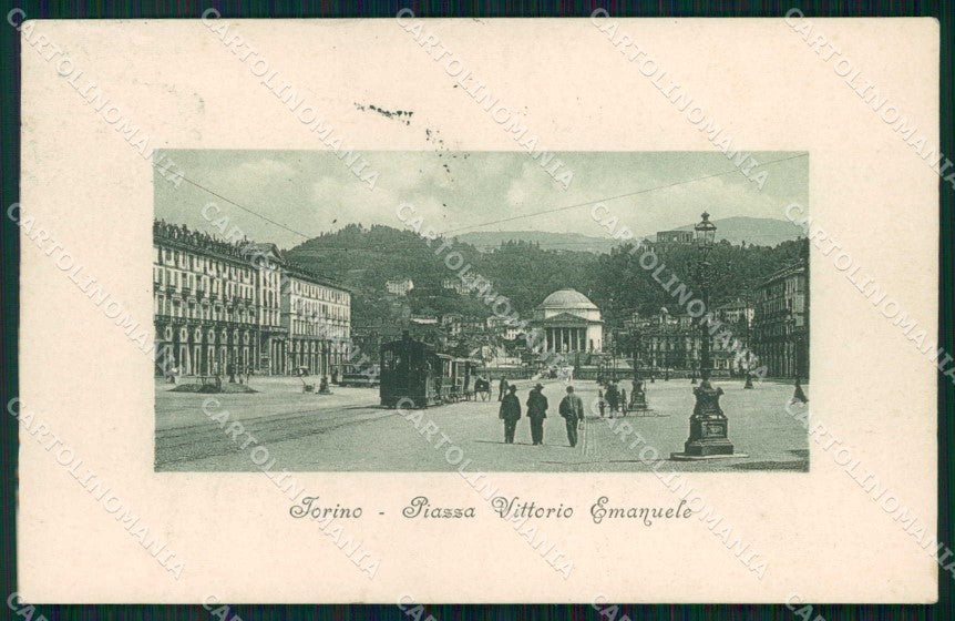 Torino Città Piazza Vittorio Emanuele Tram Brunner 18 cartolina MZ6423 – fronte