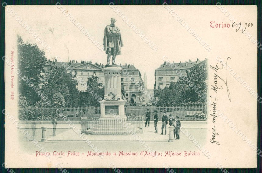 Torino Città Piazza Carlo Felice D'Azeglio Stengel 11418 cartolina MZ6430 – fronte