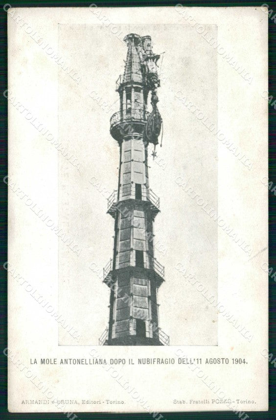 Torino Città Mole Antonelliana Dopo Nubifragio cartolina MZ6437 – fronte