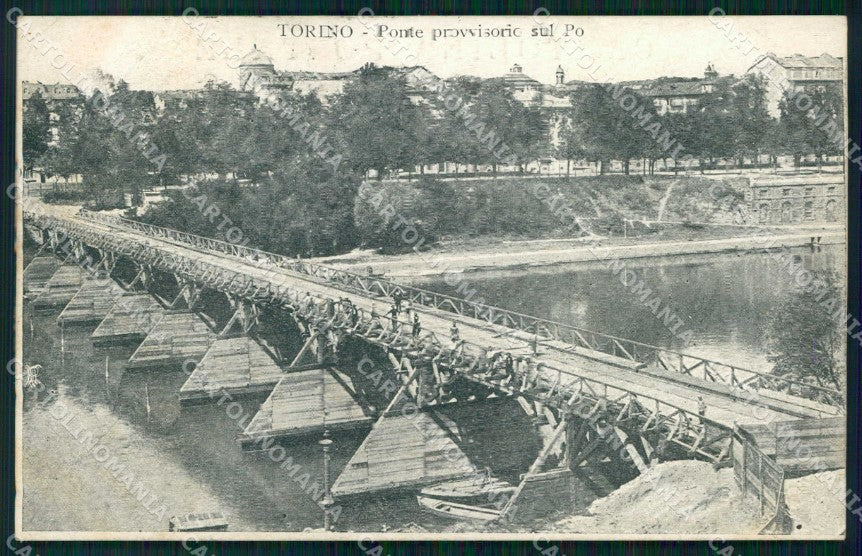 Torino Città Ponte Provvisorio sul Po cartolina MZ6440 – fronte
