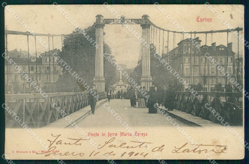 Torino Città Ponte Ferro Maria Teresa Modiano 4156 FORI cartolina MZ6451 – fronte