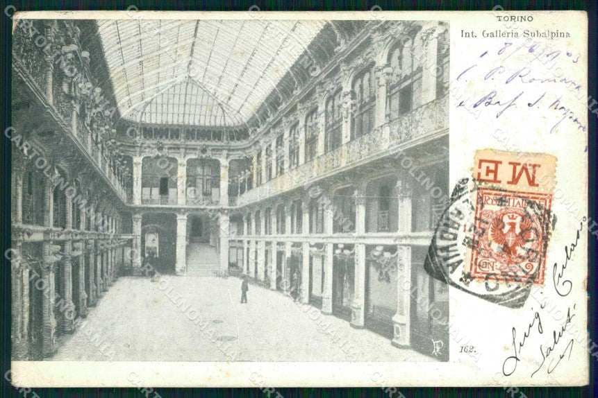 Torino Città Interno Galleria Subalpina cartolina MZ6457 – fronte