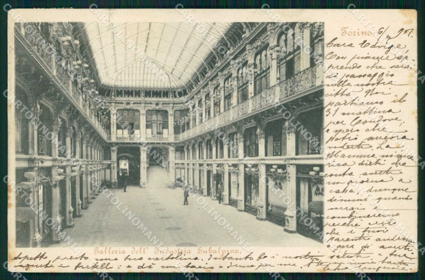 Torino Città Interno Galleria Subalpina cartolina MZ6459 – fronte