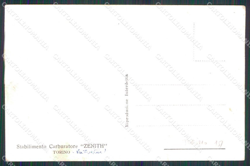 Torino Città Stabilimento Carburatore Zenith PIEGHE Foto cartolina MZ6479 – retro