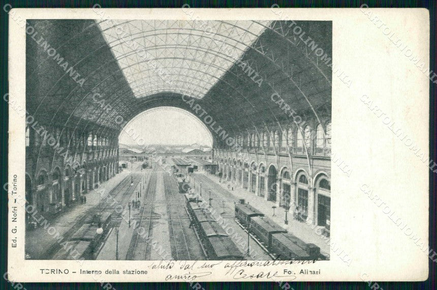 Torino Città Interno della Stazione Treno Alinari cartolina MZ6482 – fronte