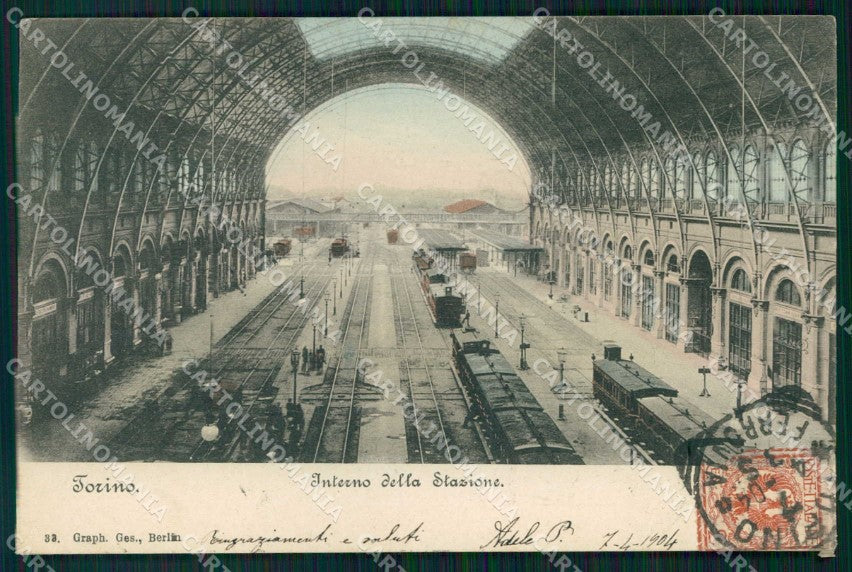 Torino Città Interno della Stazione Treno cartolina MZ6485 – fronte