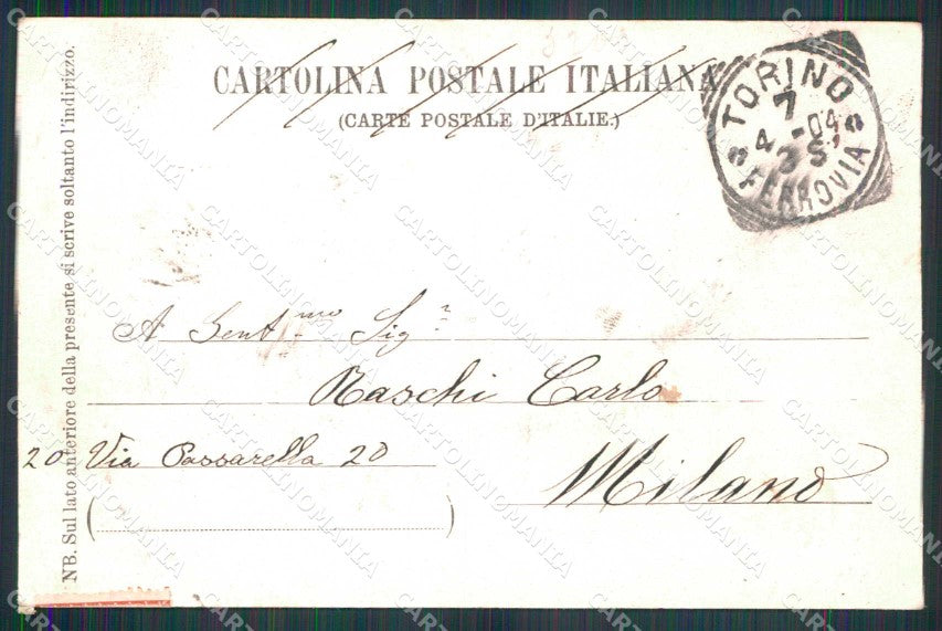 Torino Città Interno della Stazione Treno cartolina MZ6485 – retro
