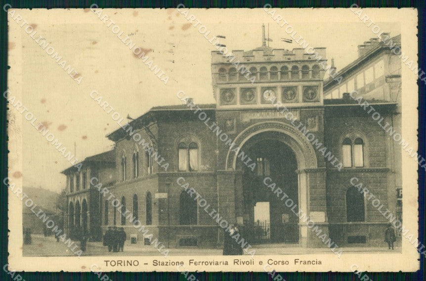 Torino Città Stazione Ferroviaria Rivoli Corso Francia MACCHIE cartolina MZ6501 – fronte