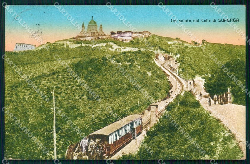 Torino Città Saluto da Collina Superga Funicolare cartolina MZ6529 – fronte