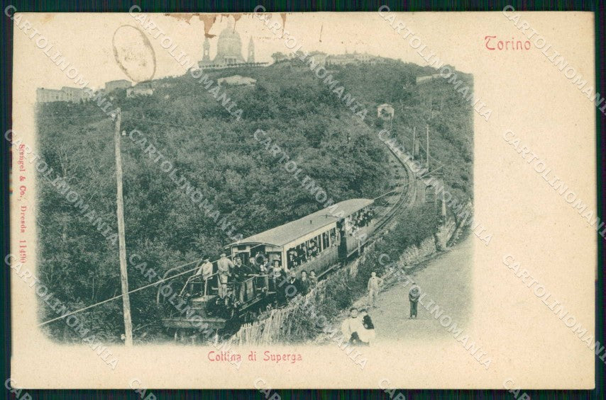 Torino Città Collina Superga Funicolare Stengel 11490 MACCHIA cartolina MZ6530 – fronte