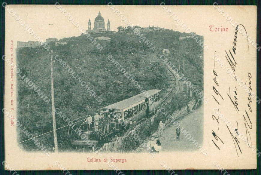 Torino Città Collina Superga Funicolare Stengel 11490 Rilievo cartolina MZ6532 – fronte