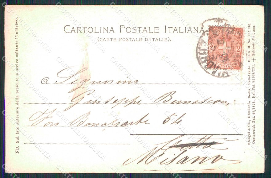 Torino Città Collina Superga Funicolare Stengel 11490 Rilievo cartolina MZ6532 – retro
