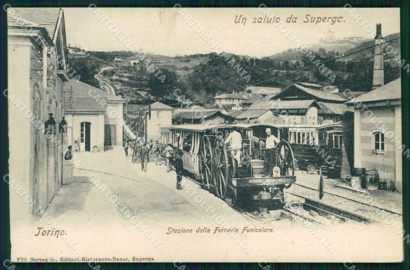 Torino Città Saluto da Superga Stazione Sassi Funicolare cartolina MZ6551 – fronte