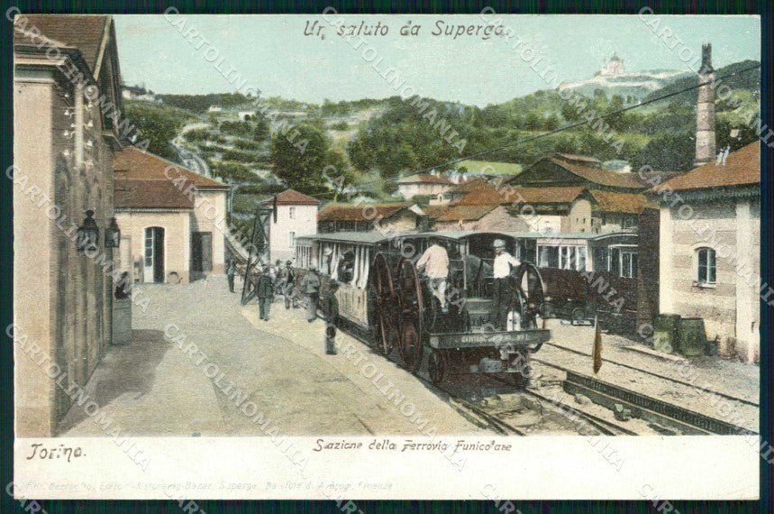 Torino Città Saluto da Superga Stazione Sassi Funicolare cartolina MZ6560 – fronte