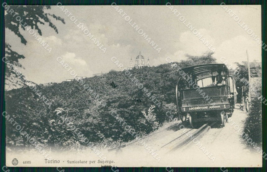 Torino Città Superga Locomotore Agudio Funicolare Brunner 4665 cartolina MZ6565 – fronte