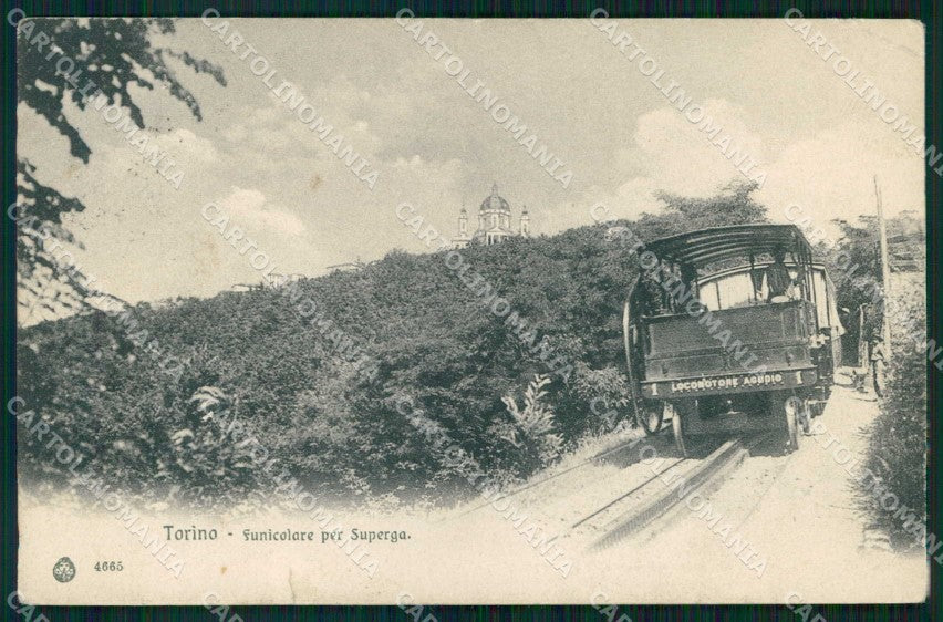 Torino Città Superga Locomotore Agudio Funicolare PIEGHINA cartolina MZ6566 – fronte