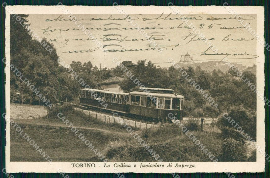 Torino Città Collina Superga Funicolare cartolina MZ6572 – fronte