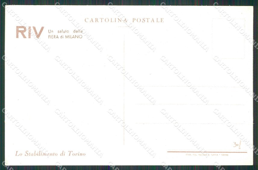 Torino Città Stabilimento Fiera Milano cartolina MZ6582 – retro