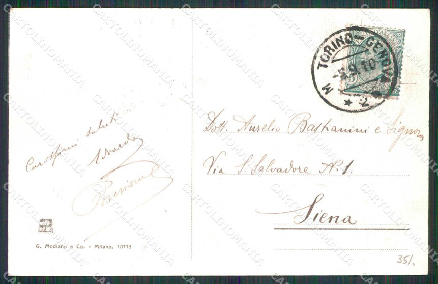Torino Città Castello Medioevale Valentino Lavandaie cartolina MZ6591 – retro