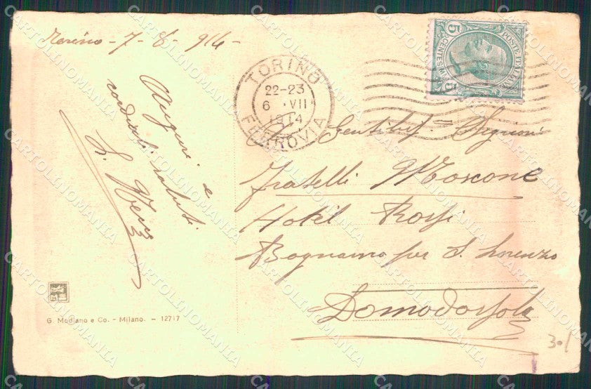Torino Città Rive Po Castello Valentino Lavandaie cartolina MZ6595 – retro