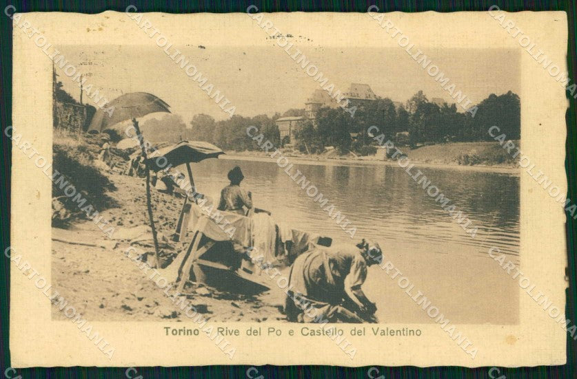 Torino Città Rive Po Castello Valentino Lavandaie cartolina MZ6596 – fronte