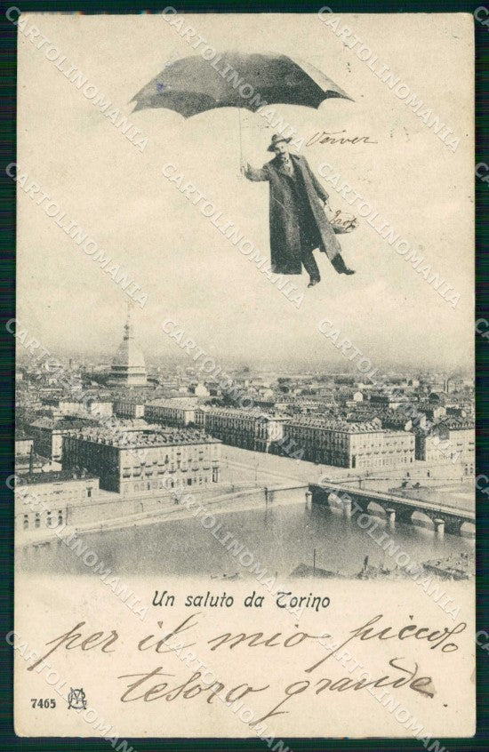 Torino Città Saluto da Panorama Mary Poppins cartolina MZ6606 – fronte