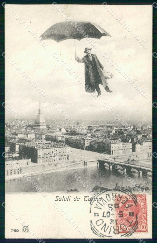 Torino Città Saluto da Panorama Mary Poppins cartolina MZ6607 – fronte